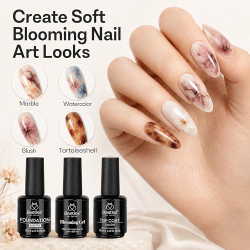 Beetles Gel Nail Top Coat & Blooming Gel Set 3PCS 15ML - I-Clear-3