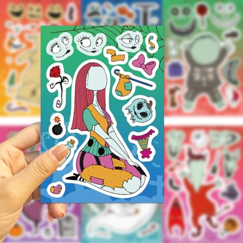 Make a Face Stickers Pack - Pink, 24 Sheets, Halloween & Holiday Party Decor
