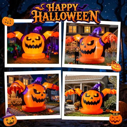Giant 12.2 FT Halloween Inflatable Pumpkin Outdoor Decoration - Weatherproof & Reusable