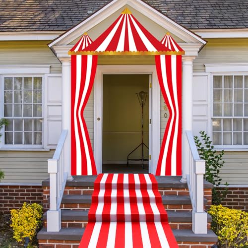 Fanfanwin 4-Piece Striped Circus Tent Decorations Carnival Party Set