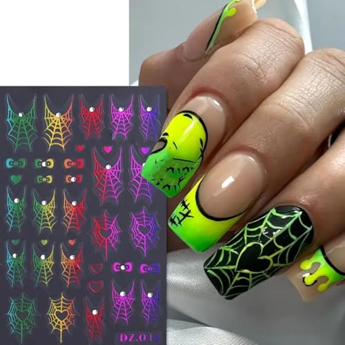 Halloween Nail Art Stickers Decals with Rhinestones - Style C2