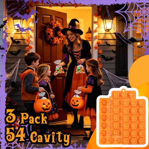 Pumpkin Silicone Mold 3-Pack Halloween Candy & Chocolate Molds 54 Cavities - Variation of THIS listing