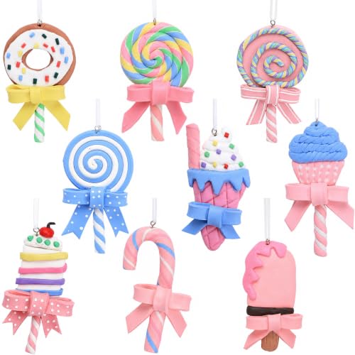 Pastel Christmas Lollipop Ornaments Set - 9 Candy Cane Tree Decorations - Variation of THIS listing