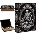 Gothic Book Storage Box with Skeleton Rose Pattern - Faux Leather Jewelry Organizer - Skeleton-1