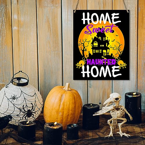 Halloween Rustic Wood Sign - Funny Haunted House Wall Decor 8x10 Inches