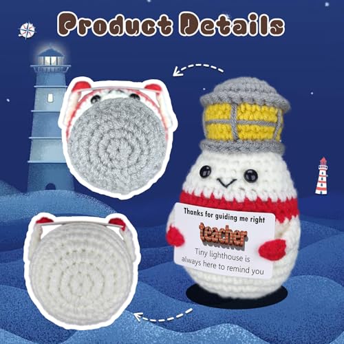 Teacher Appreciation Gift - Handmade Crochet Lighthouse for Teachers - Easter Desktop Decor