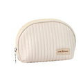 Duleylv Small Makeup Bag for Purse Mini Cosmetic Pouch Waterproof Makeup Organizer for Women Small Cosmetic Bag PU Leather Travel Makeup Bag Lipstick Bag with Zipper Beige