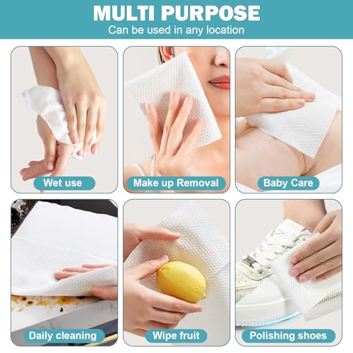 Disposable Face Towels 100 Count - Soft Cotton Makeup Remover Wipes