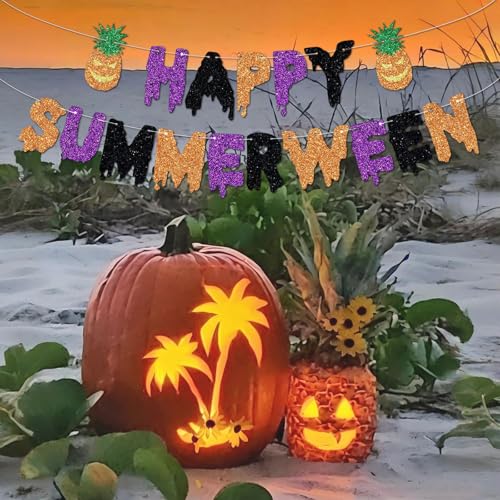Summer Halloween Banner for Party Decorations - Beach & Tropical Theme