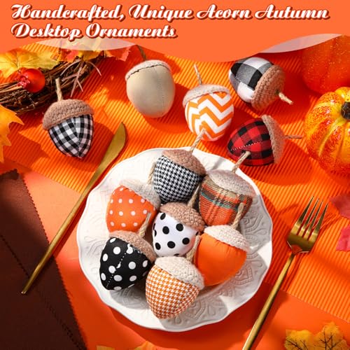 12 Pcs Fall Acorn Ornaments Hanging Decor for Thanksgiving Autumn Home