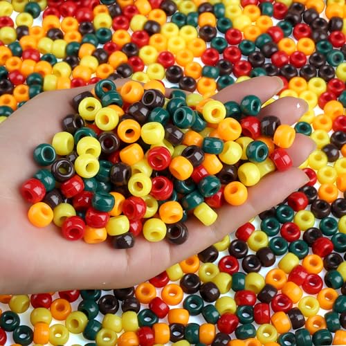 Multicolor Fall Pony Beads Set 1000 Pcs for Jewelry & Craft Gifts