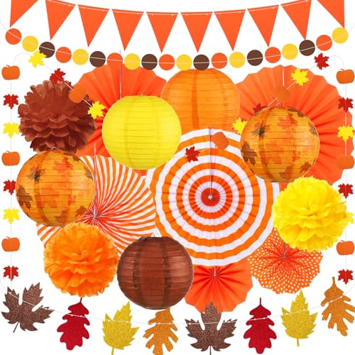 Autumn Fall Party Decorations Set - 18 Pieces for Thanksgiving & Seasonal Events