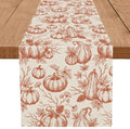 Fall Table Runner Burnt Orange 13x36 Inch Thanksgiving Halloween Autumn Decor