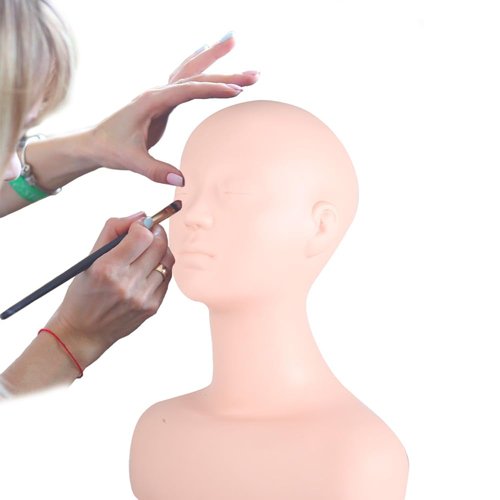 Joyzan Esthetics Mannequin Head with Shoulder, Multi Function Soft PVC Human Hair Makeup Manikin Practice Model Skin Massage Lash Extensions Wig Hat Display Facial Salons Cosmetology School Students