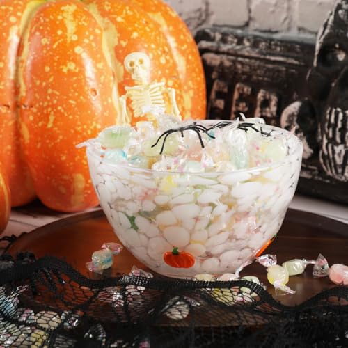 Pumpkin Icon Glass Bowls - Harvest Fall Salad Mixing Set for Kitchen & Parties