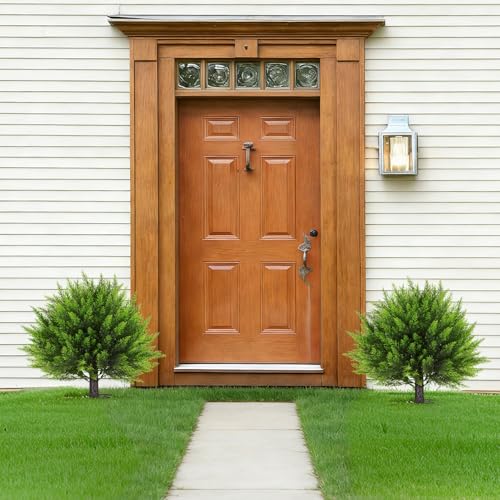 Artificial Cypress Bunny Topiary Set of 2 - Green Outdoor & Indoor Decor