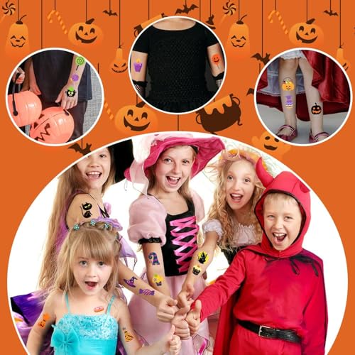 Kids Halloween Temporary Tattoos Set - 204 Sheets Party Favors & Decorations