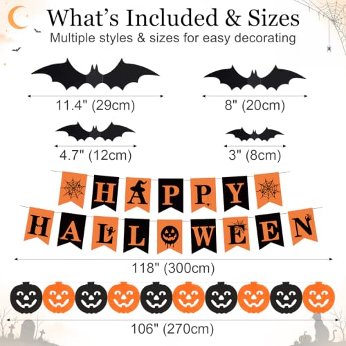Halloween Office Decorations 17-Piece Party Decor with Lanterns & Banners