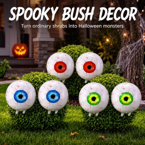 Halloween Inflatable Eyeballs Yard Decorations - 6 Pack, 22 Inches