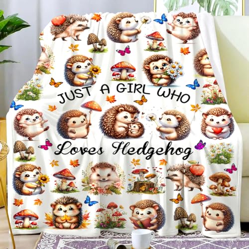 Hedgehog Throw Blanket - 80x60 Inches Cozy Animal Lover Gift for Women & Kids - Variation of THIS listing