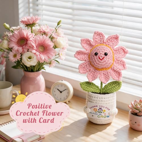 Handmade Crochet Sunflower Gift for Teachers - Positive Keepsake Decor