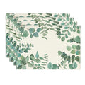 Rectangular Eucalyptus Leaves Placemat Set of 4 - 12 x 18 Inch Green