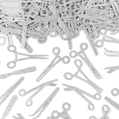 120Pcs Surgical Tool Silhouette Confetti Silver Glitter Party Decor