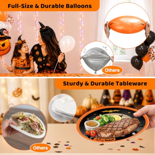 Halloween Party Decorations Kit for 24 Guests Balloon & Tableware Set