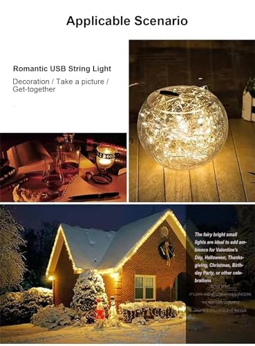 USB Powered Fairy String Lights - Warm 2m 20 LEDs for Desk Office Christmas Party Decoration - Variation of Warm / 5