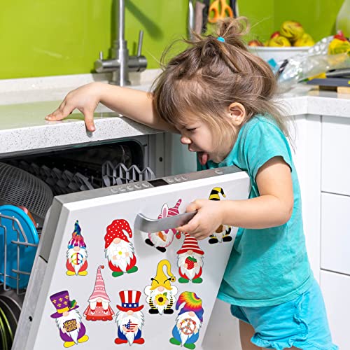 Seasonal Gnome Refrigerator Magnets Set - Holiday & Fall Decor, 30 Pieces