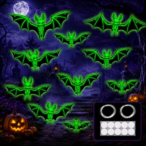 10PCS Glow-in-the-Dark Skeleton Bat Decorations for Halloween - Variation of THIS listing 10