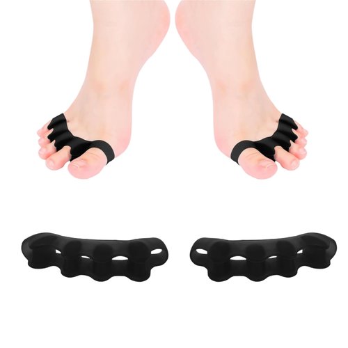 HLOES 2PCS Toe Spacers for Women and Men, Toe Separators for Pedicure, Bunion Corrector, Hammer Toe Straightener, Plantar Fasciitis, Toe Spreaders for Foot Pain Relief and Foot Health.