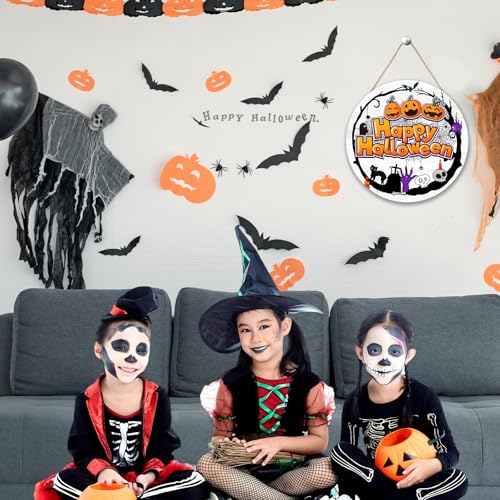 Cute Pumpkin Halloween Door Sign - Happy Halloween Front Door Decor