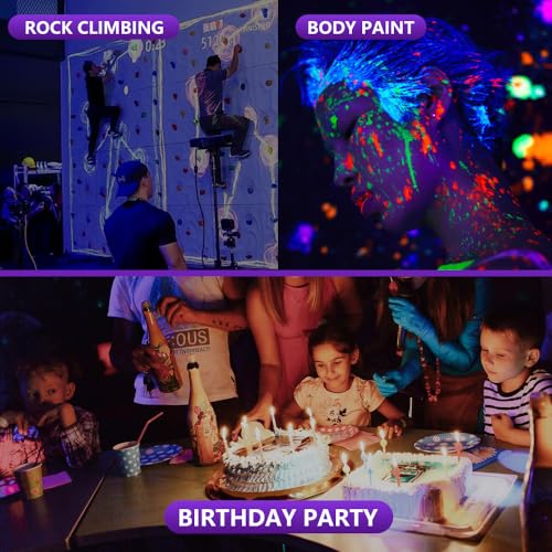 Solar Rechargeable LED Black Light - 395nm Neon Glow for Parties & Body Paint - Variation 1