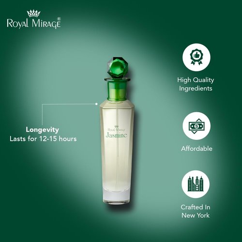 Royal Mirage Jasmine Eau de Toilette for Women | Premium Floral Fresh Perfume 100ml - Long-Lasting Luxury Fragrance Made in USA