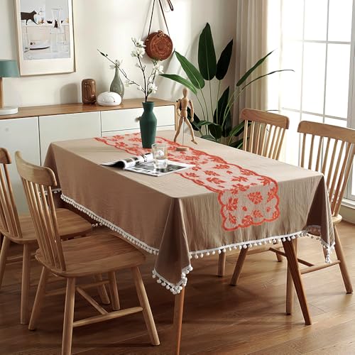 Thanksgiving Style A Lace Fall Table Runner 72 Inch for Dining & Decor - Autumn Leaf Design