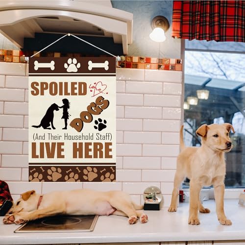 Dog Lover Garden Flag Spoiled Dog Household Staff Welcome Decor
