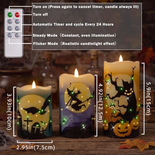 Halloween Flameless Candles with Remote Control - Wizard Variation