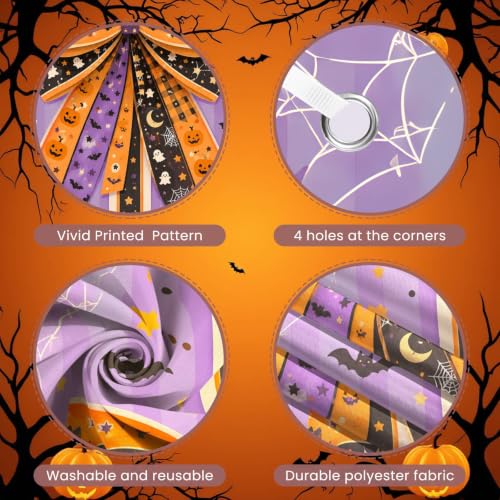 Halloween Door Cover Banner with Gift Bow Design - 70.8 x 35.4 in for Party & Home Decor