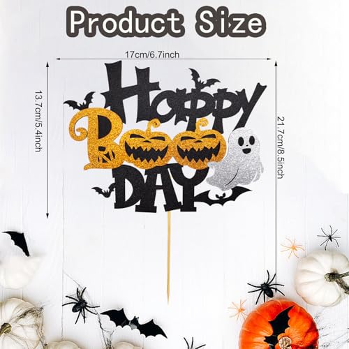 Halloween Cake Topper Black Glitter Boo Day - Color 3