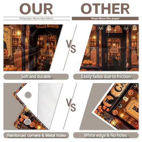 Halloween Candy Shop Backdrop 7x5ft Fall Party Banner for Photos & Events