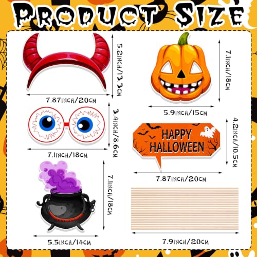 20 Pack Halloween Photo Props Set Spooky Monster Witch Skull Party Decorations