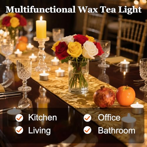 Multicolor Tealight Candles 25 Pack - Smokeless 4-Hour Burn, DIY Decor