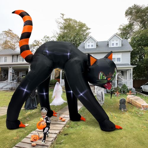 13FT Giant Black Cat Halloween Inflatable Outdoor Decoration - Yard Decor