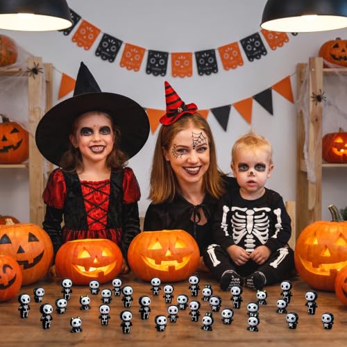 Mini Resin Sugar Skull Figurines Set - Halloween Day of the Dead Decor