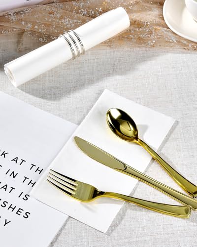 200-Pack White Disposable Guest Napkins - 3-Ply Soft & Absorbent