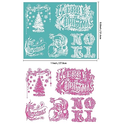 Reusable Christmas Stencil 8.5x11 Inch Silkscreen for Wood Fabric Wall Decor - 1PCS