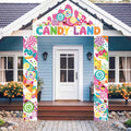 Funrous Candyland Party Decorations Banner & Sign Set - Pink Lollipop