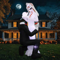 8Ft Tall Skeleton Couple Halloween Inflatable with LED Lights Outdoor Yard Decor