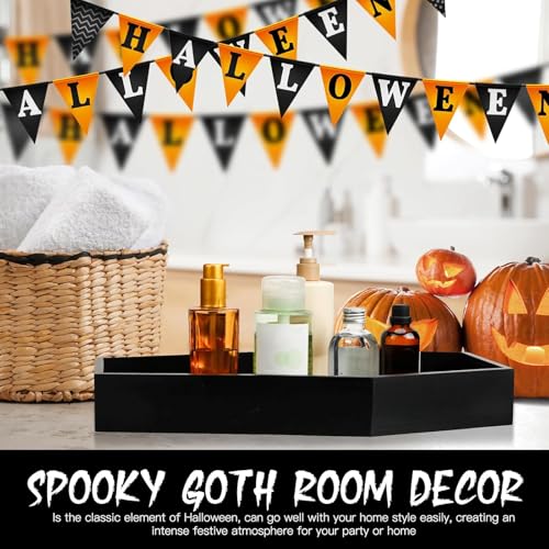 Halloween Black Wooden Coffin Serving Tray 16.5 Inch - Spooky Decor & Partyware
